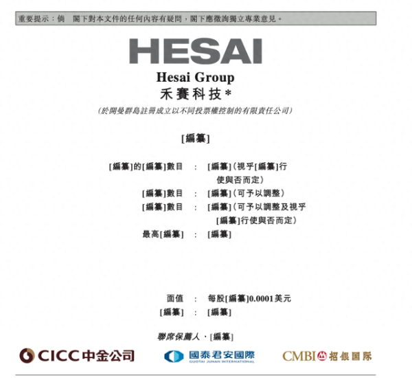 千金策略 “激光雷达第一股”禾赛科技即将登陆港交所